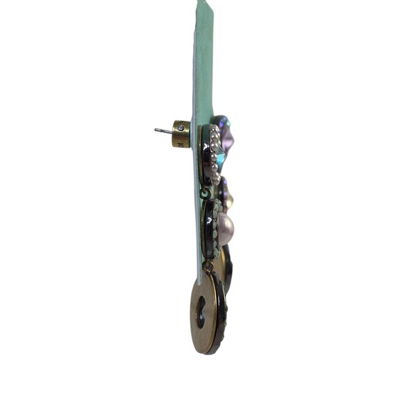 Kurt Geiger London Octavia Linear Drop Earrings Multicolor Crystal Eclectic $148 - Picture 5 of 6